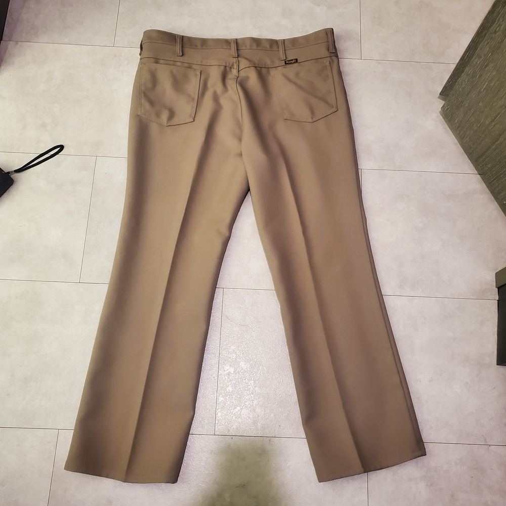 Vintage Wrangler Pants Mens 40x29 Brown Bootcut Slacks Western Cowboy Trousers - Picture 7 of 10